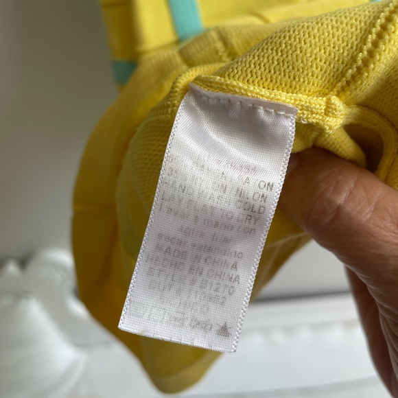 YELLOW AQUA TURQUOISE SLEEVELESS DRESS FORM FIT DOUBLE CRISS CROSS STRAPS - Picture 11 of 12